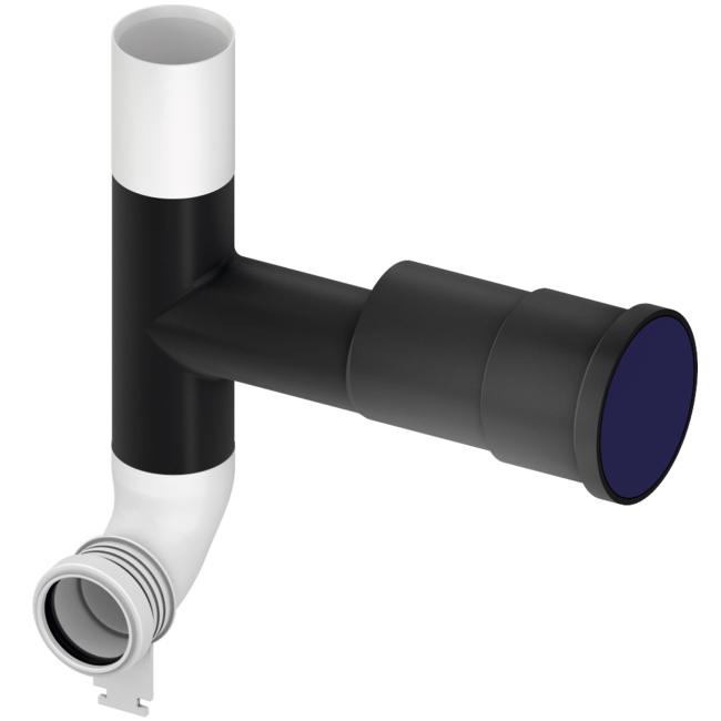 TECE Spülrohr DN 70 rechts 90 Grad zum Anschluss einer Geruchsabsaugung 9.820.078 - Bild 1