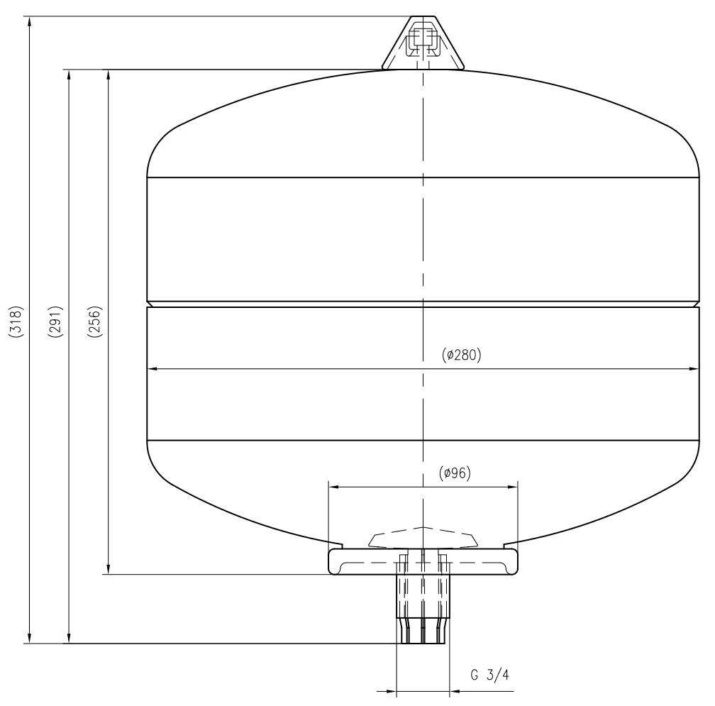 COSMO Trinkwasser-Ausdehnungsgefäss MAG-W 12 Liter weiss 4-10 bar mit Anschluß-T-Stück - Bild 2