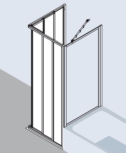 Kermi Nova 2000 Eckeinstieg-Halbteil ED3 750x1850 mm Kerolan Fontana silber mattglanz N2ED30751811K - Bild 3