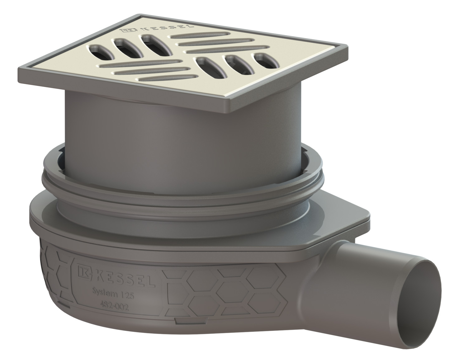 KESSEL Bodenablauf Der Ultraflache 79, DN 50, Rost aus Edelstahl 120x120 mm, Klasse K3 - Bild 1