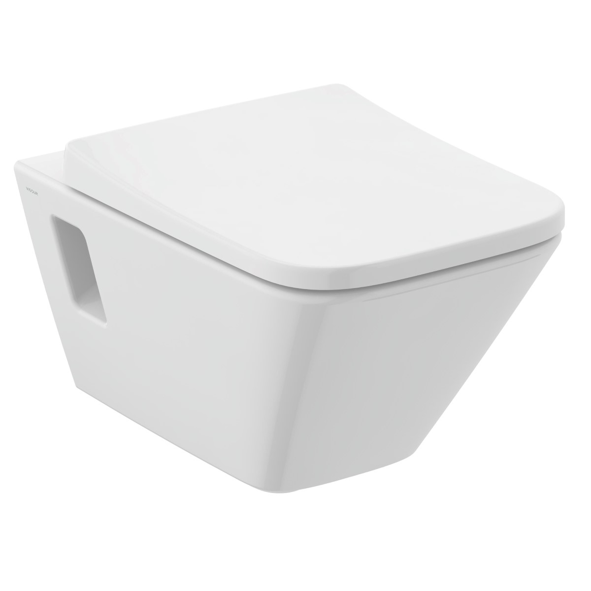 VIGOUR Wand-Tiefspül-WC derby V3 edge PflegetectPlus weiss, spülrandlos, WC-Sitz mit Absenkautomatik