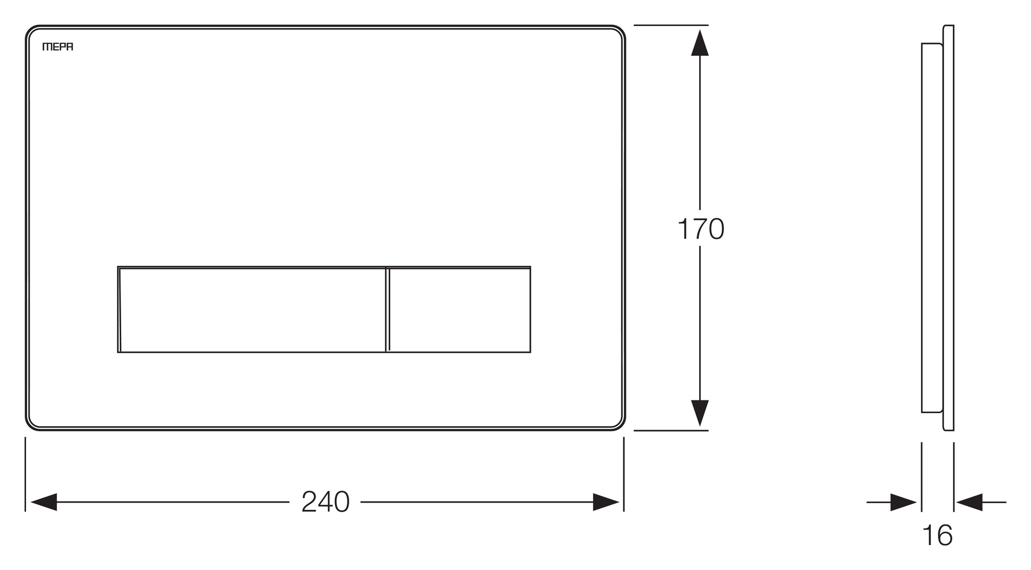 Mepaorbit Betätigungsplatte 2-Mengen für A31/E31 aus Edelstahl, Farbe Steel 421829 - Bild 2