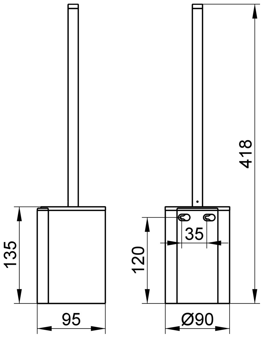 Keuco WC-Bürstengarnitur Plan 14972 komplett mit Kunststoff-Einsatz schwarz, Oberfläche verchromt  - Bild 2