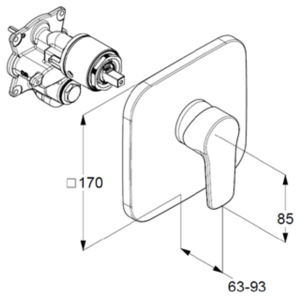 VIGOUR Farbset Einhand-Brausebatterie derby V3 verchromt