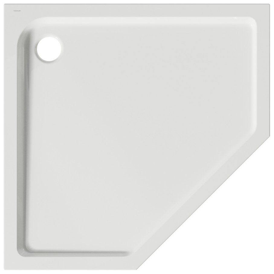 VIGOUR Fünfeckduschwanne Acryl one 100x100x2.5cm Diagonalmaß 70.7cm weiss - Bild 1