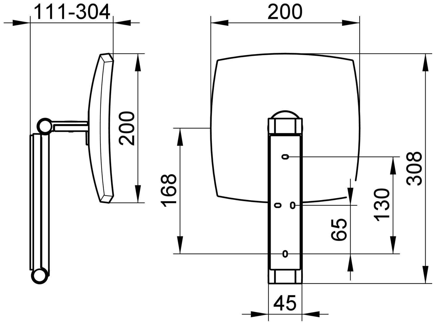 Keuco Kosmetikspiegel iLook_move, unbeleuchtet, Wandmodell an Schwenkarm, verchromt - Bild 2