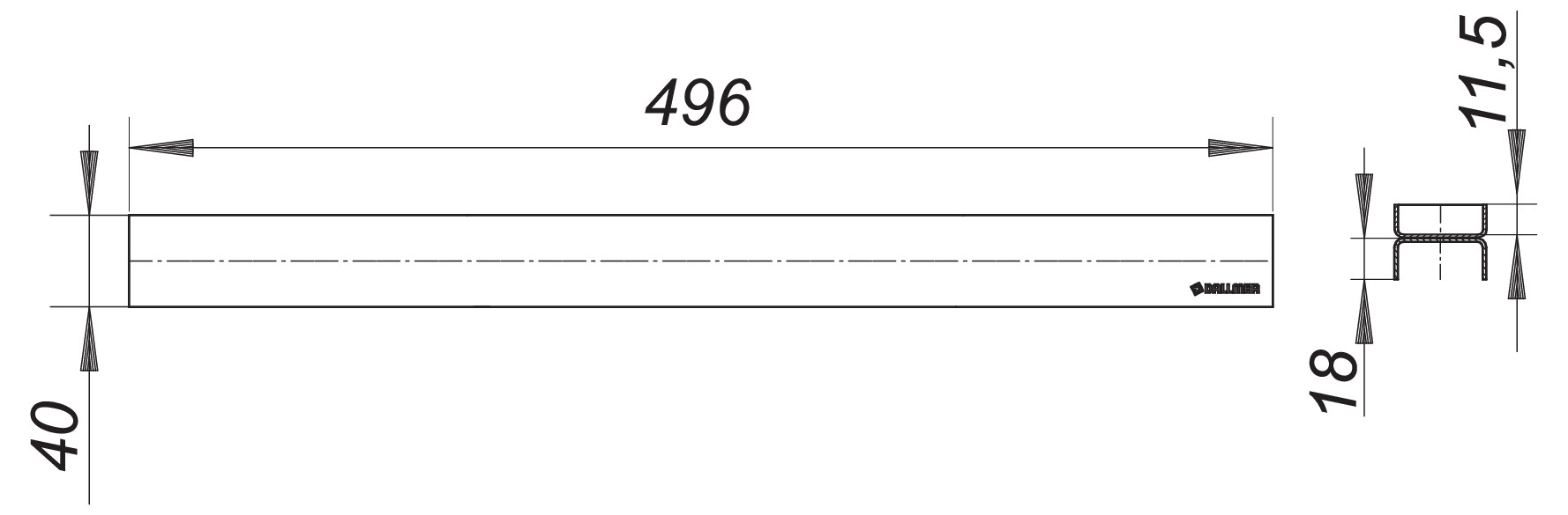 Dallmer Abdeckung CeraLine Individuell 500 mm Edelstahl 520715 - Bild 2