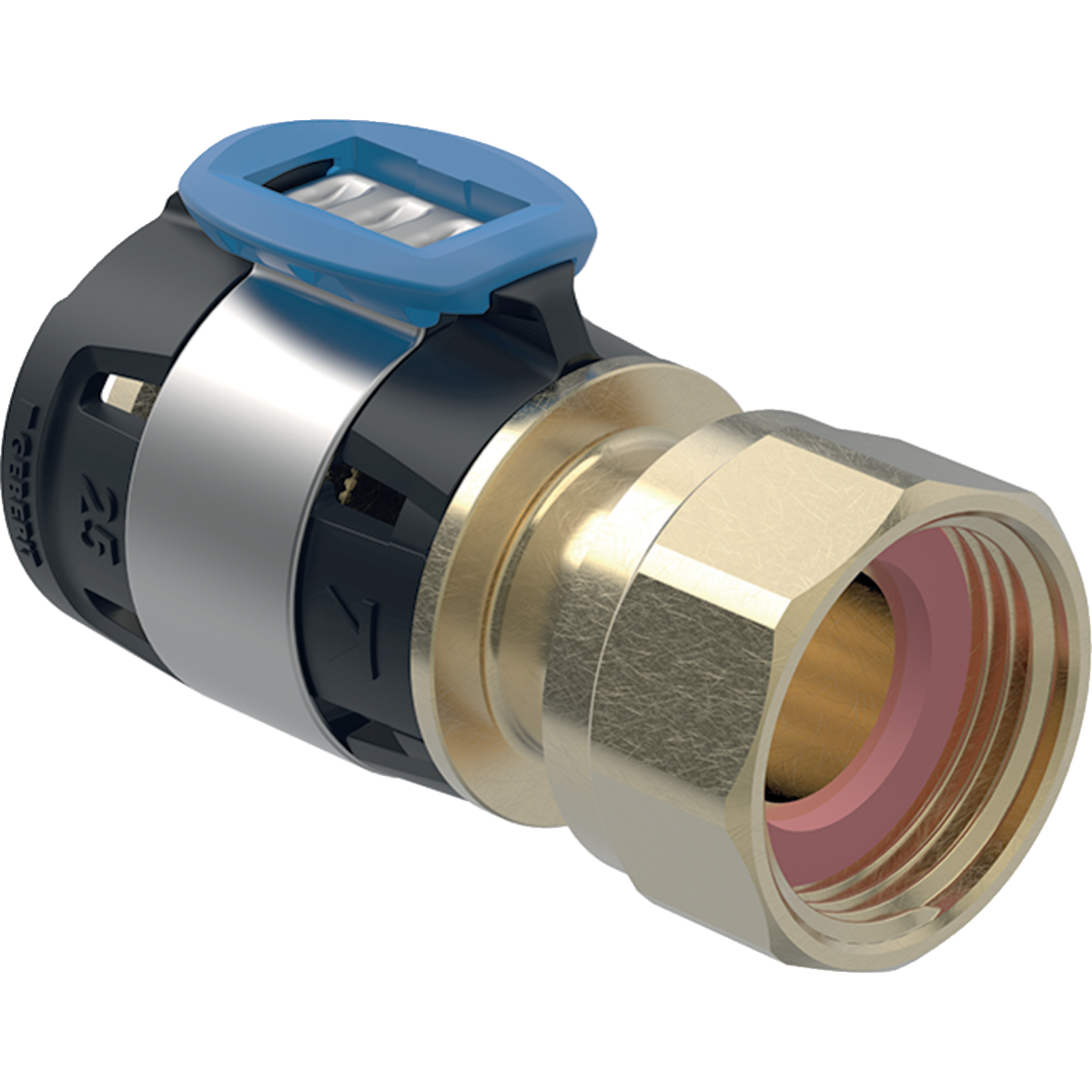 Geberit FlowFit Übergang mit Überwurfmutter 16mm x G 3/4'' Siliziumbronze 620.640.00.1 - Bild 1