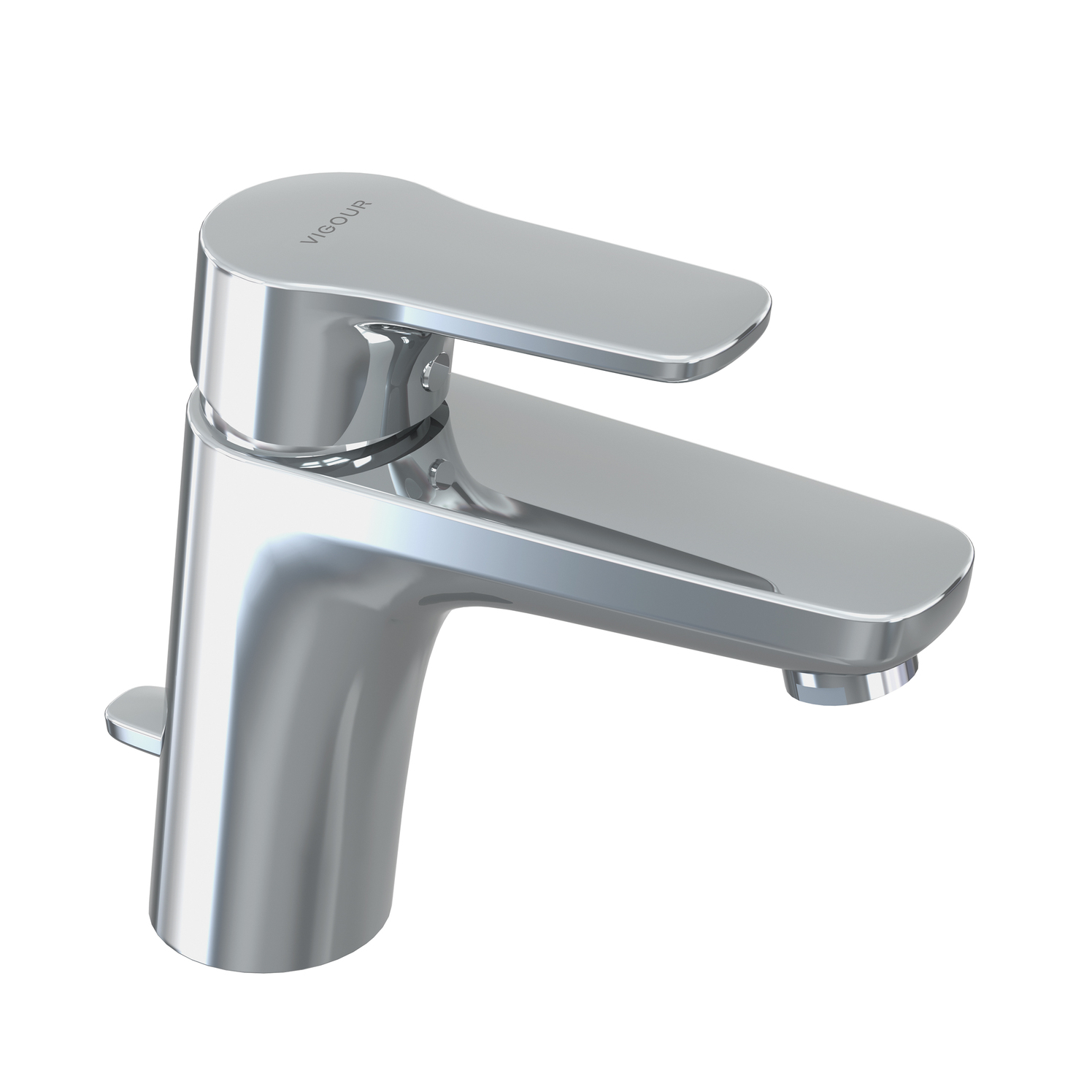 VIGOUR Waschtisch-Set derby V3 55cm PflegetectPlus weiss, Einhandmischer, Siphon und Eckventile