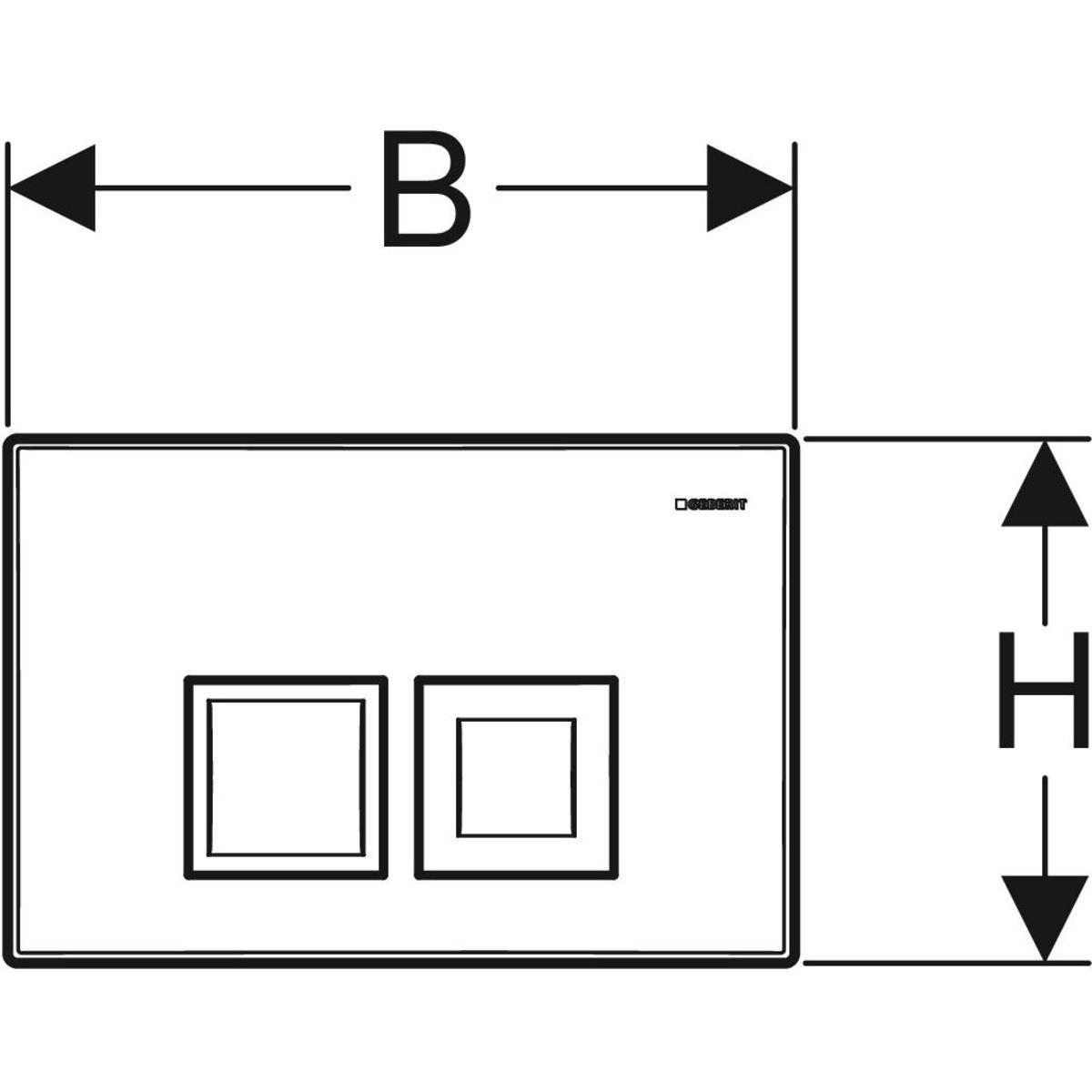 Geberit Delta35 Betätigungsplatte für 2-Mengen-Spülung mattverchromt 115.135.46.5 - Bild 2