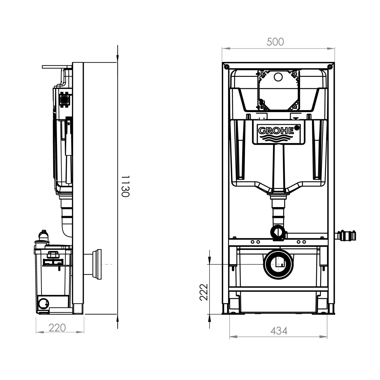 SFA Saniwall Pro UP Hebeanlage, Montagerahmen, Spülkasten, Glasverkleidung (Bodenfixierung) 0035UP - Bild 2