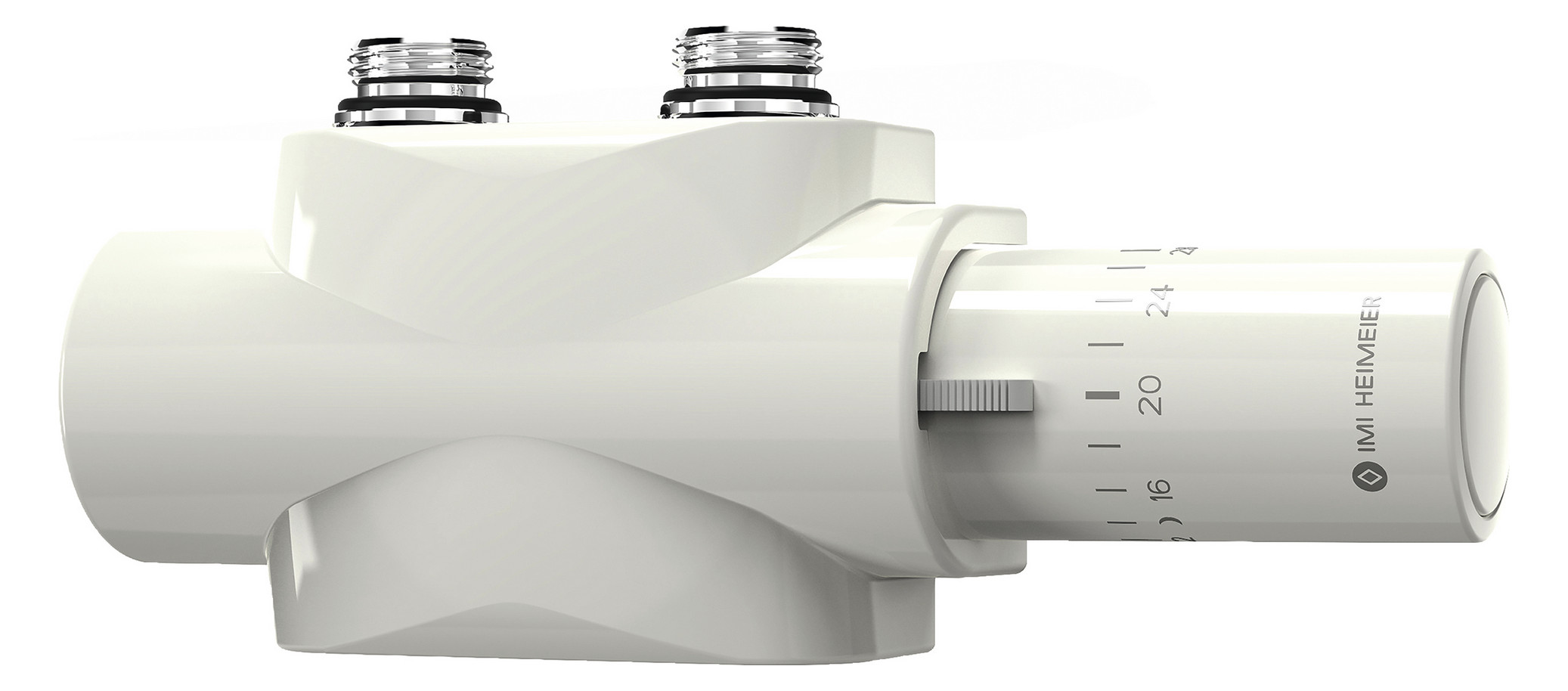 Heimeier Ventil Multilux 4-Set Halo Zweirohr, Durchgang/Eck, 1/2'' IG und 3/4'' AG, weiß 9690-27.800 - Bild 1