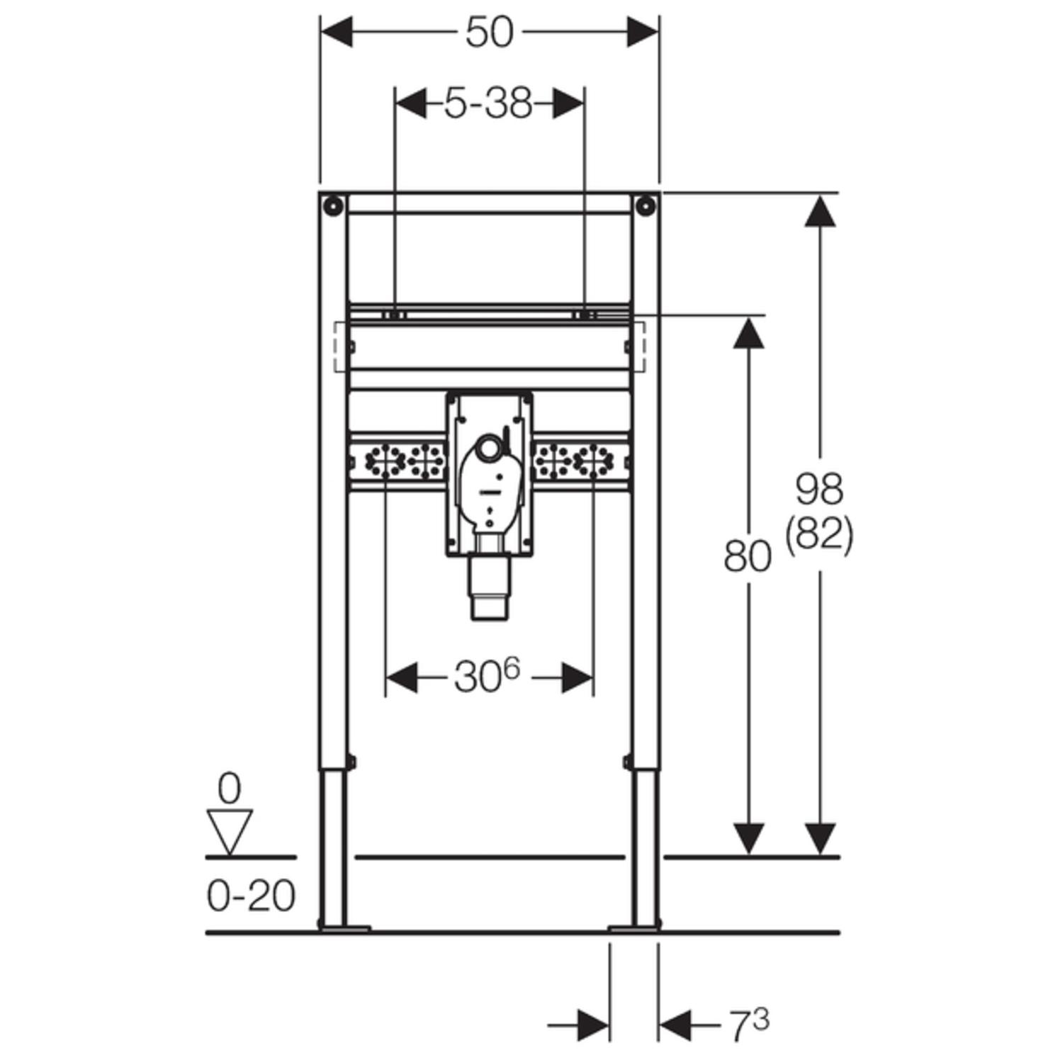 Geberit Duofix Waschtisch Element BH 820/980 mm mit UP-Geruchsverschluss barrierefrei 111.489.00.1 - Bild 2