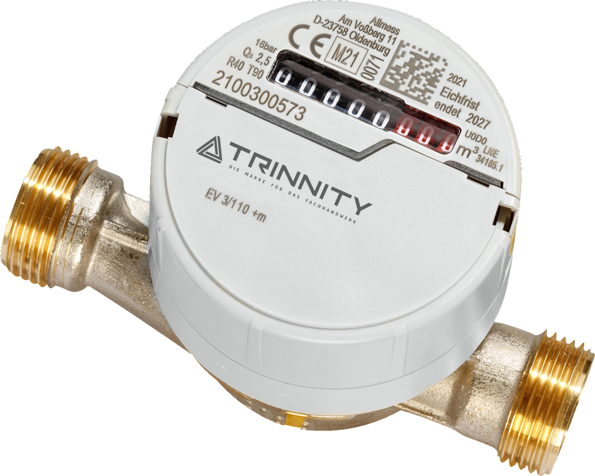 TRINNITY T90 Wasserzähler kalt/warm 1/2'' Q3= 2,5m3/h BL=80mm funkvorbereitet (Eichjahr 2025) - Bild 1