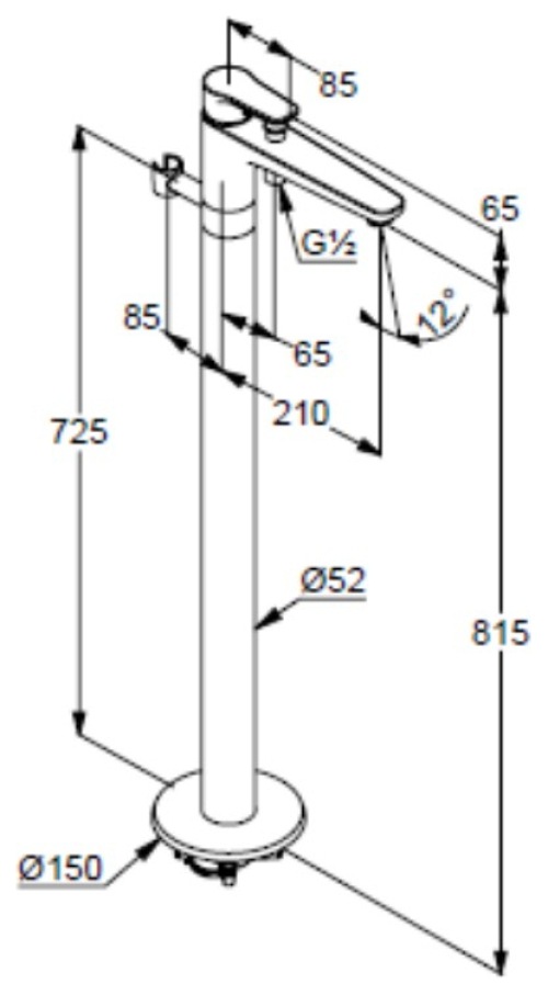 VIGOUR Einhand-Standarmatur Wanne derby V3 mit Brausehalter verchromt