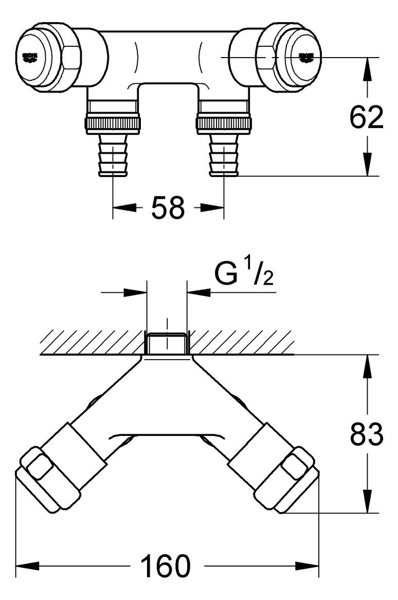 GROHE WAS-Doppelventil Einfach 41022000 - Bild 2