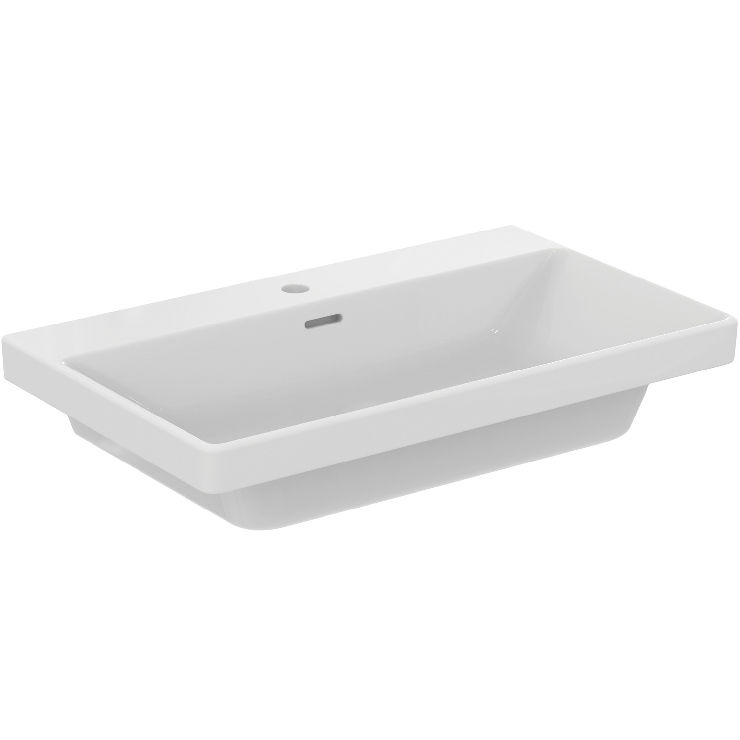 VIGOUR Möbelwaschtisch derby V3 80x48cm PflegetectPlus weiss mit Hahnloch und Überlauf