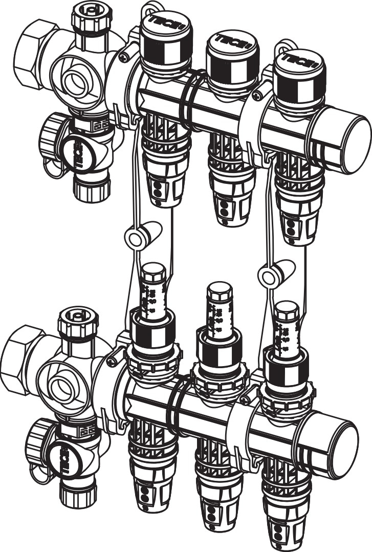 TECEfloor Komfort Heizkreisverteiler mit DFA, Typ TECElogo-Push, 12 Heizkreise 77311312 - Bild 3