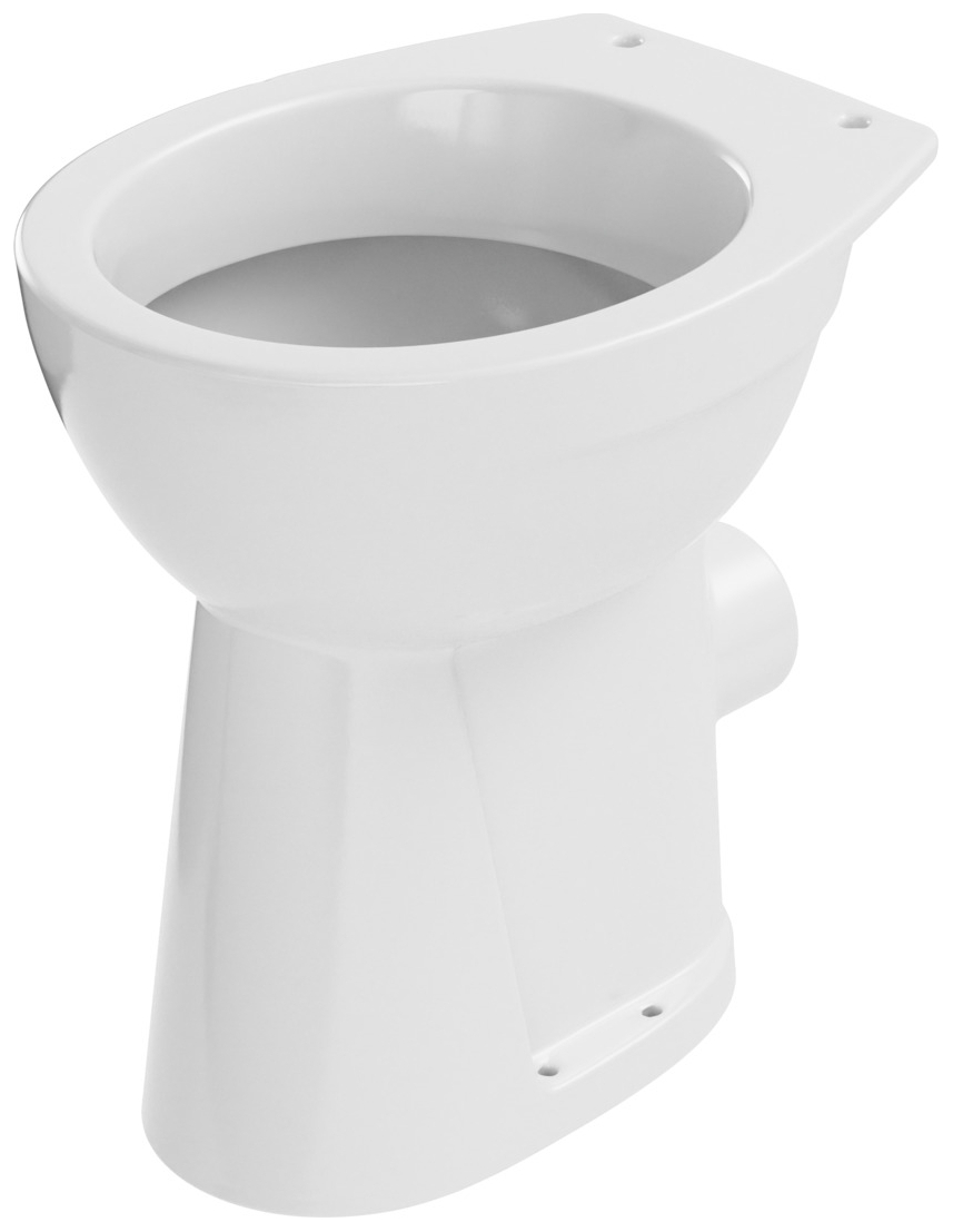 VIGOUR Stand-Flachspül-WC clivia V2 plus weiß mit Spülrand u. Sitzerhöhung 10cm