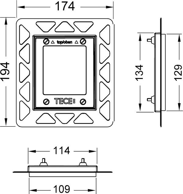 TECEloop TECEsquare Urinal-Einbaurahmen Chrom glänzend 9242649 - Bild 2