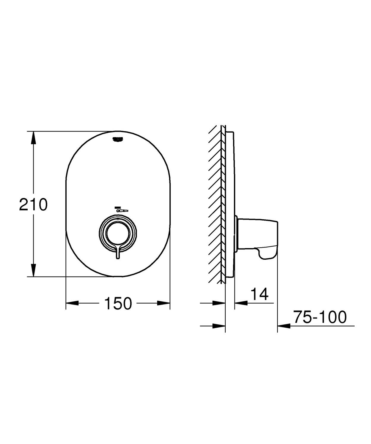 Grohe Thermostat-Zentralbatterie Grohtherm Special FMS verchromt 29096000 für Rapido T 35500000 - Bild 2