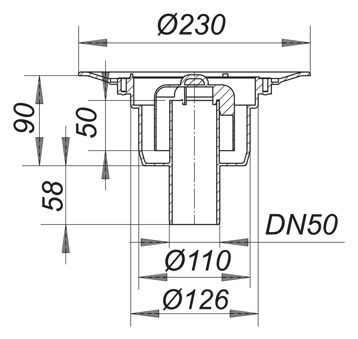 DALLMER Ablaufgehäuse 40 S DN 50 405128 - Bild 2