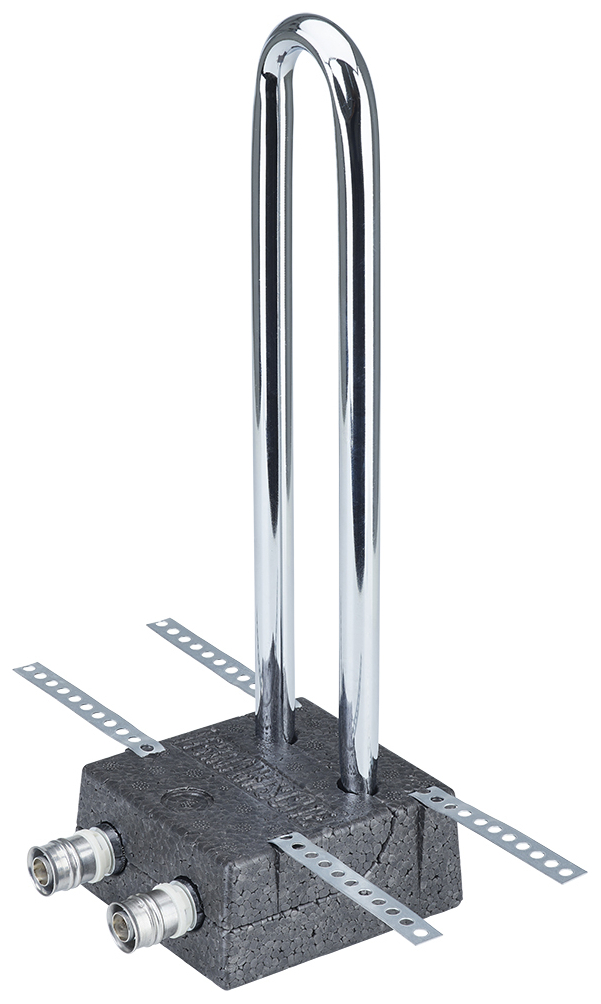 Fränkische alpex Heizkörper-Anschlussblock Edelstahl für Rohr 16-15mm Höhe 330mm