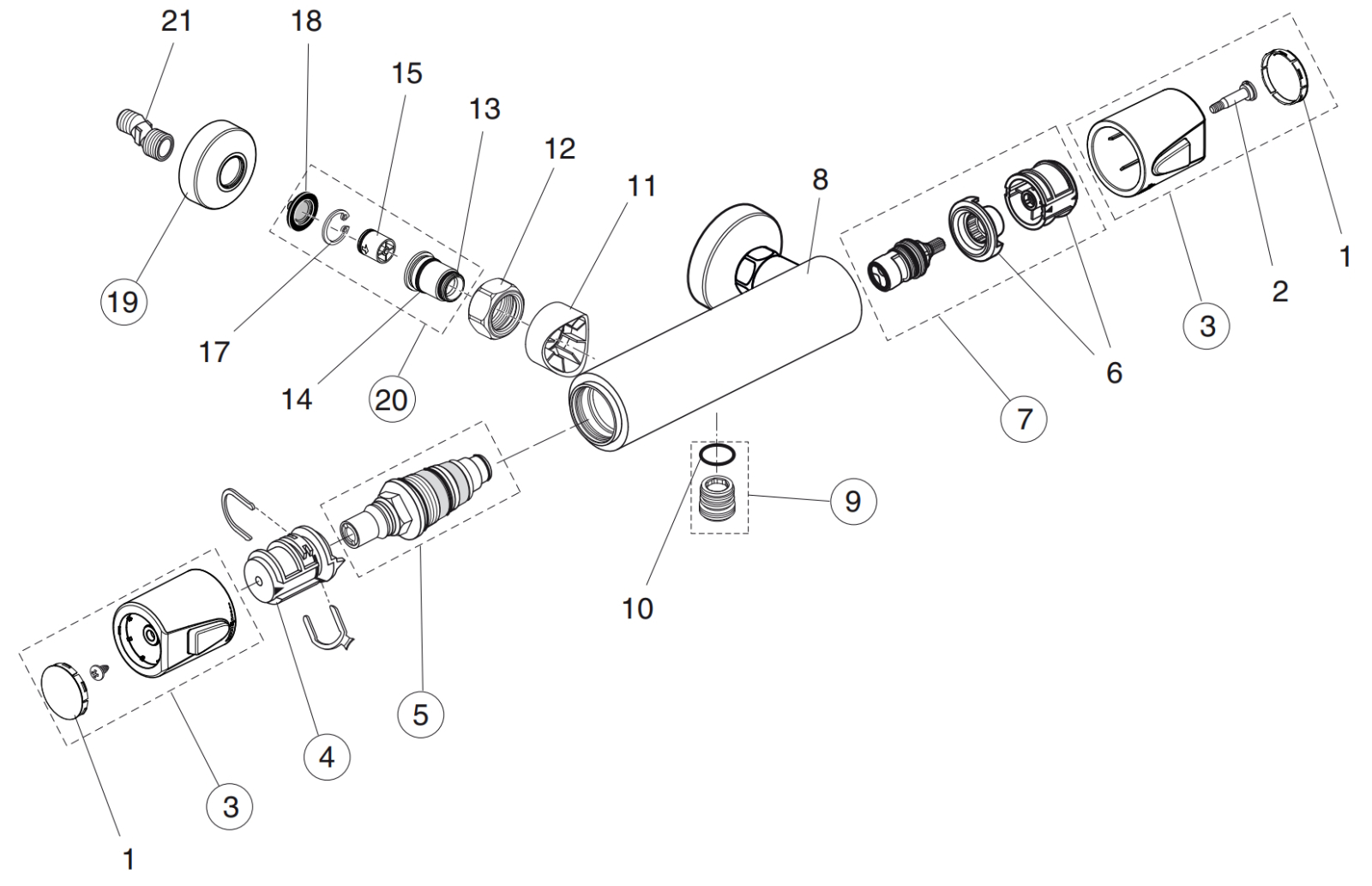 VIGOUR Kartusche für clivia AP-Thermostatbatterien Safe-Tec ab 05/2020