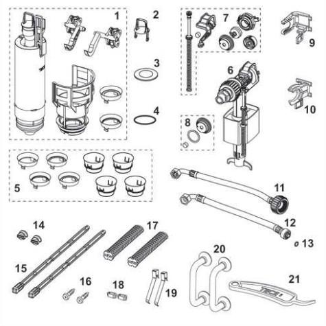 TECE Tastenfedern 2er-Set 9820020, Ersatzteil für TECE Betätigungsplatte - Bild 3
