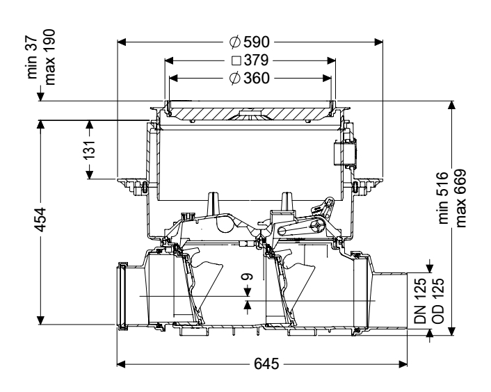 KESSEL Rückstauverschluss Staufix SWA DN125, Einbau Bodenplatte, befliesbar 73125.10X - Bild 2
