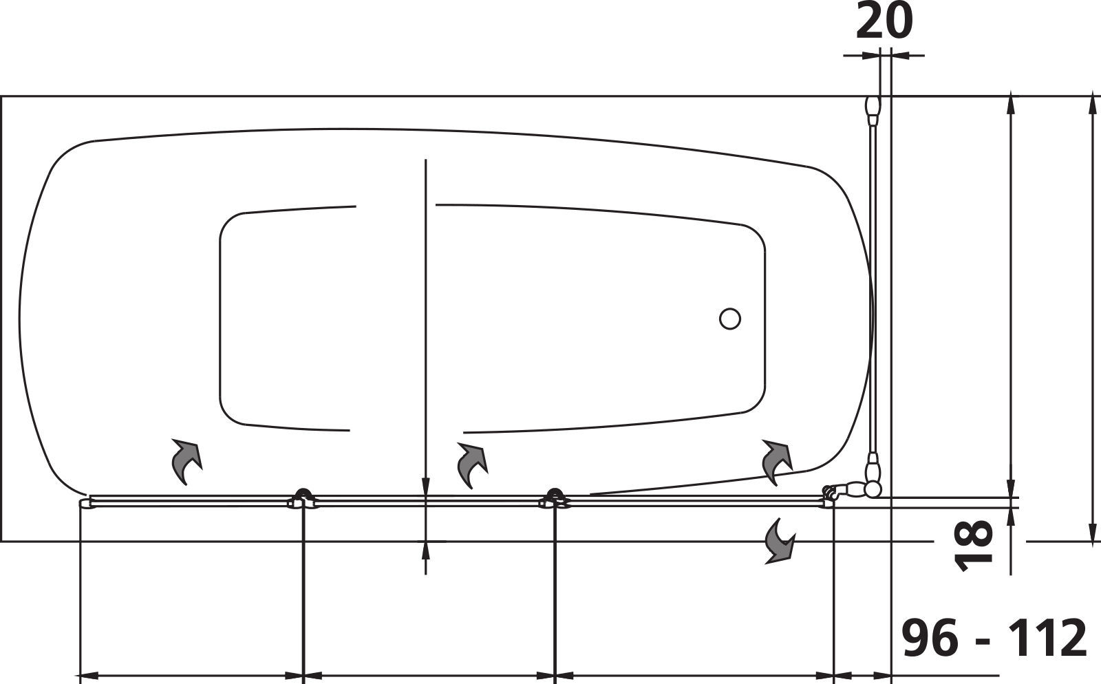 Kermi Seitenwand Vario 2000 700x1400mm Silber Mattglanz, Kerolan Perl