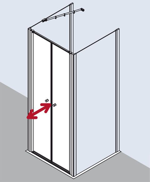 Kermi Ibiza 2000 Pendeltür PTD 900 x 2000 mm ESG klar Profil silber mattglanz I2PTD090201AK - Bild 2