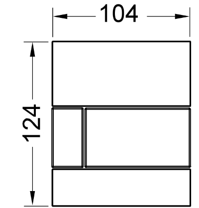 TECEsquare Glas Urinal-Betätigungsplatte schwarz, Tasten Edelstahloptik gebürstet 9242806 - Bild 3