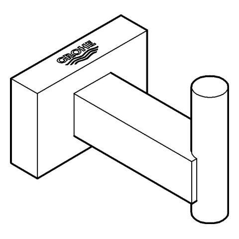Grohe Bademantelhaken Essentials Cube 40511 Metall chrom 40511001 - Bild 2