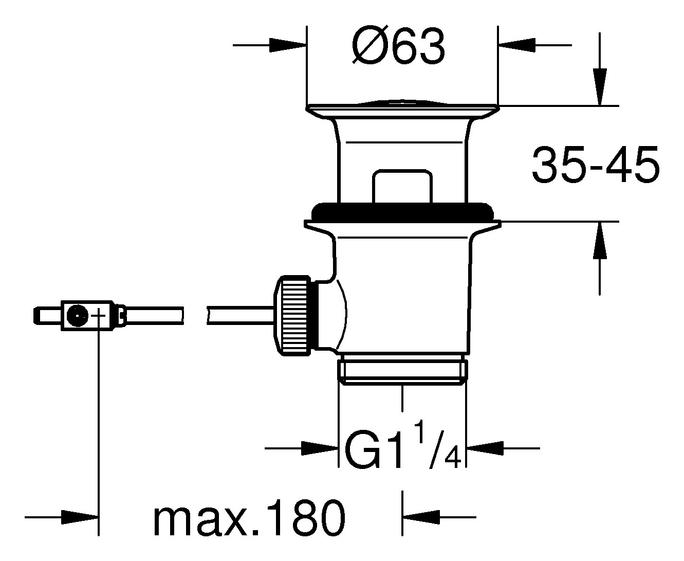 GROHE Ablaufgarnitur 1 1/4'' für Waschtisch chrom 28910000 - Bild 3