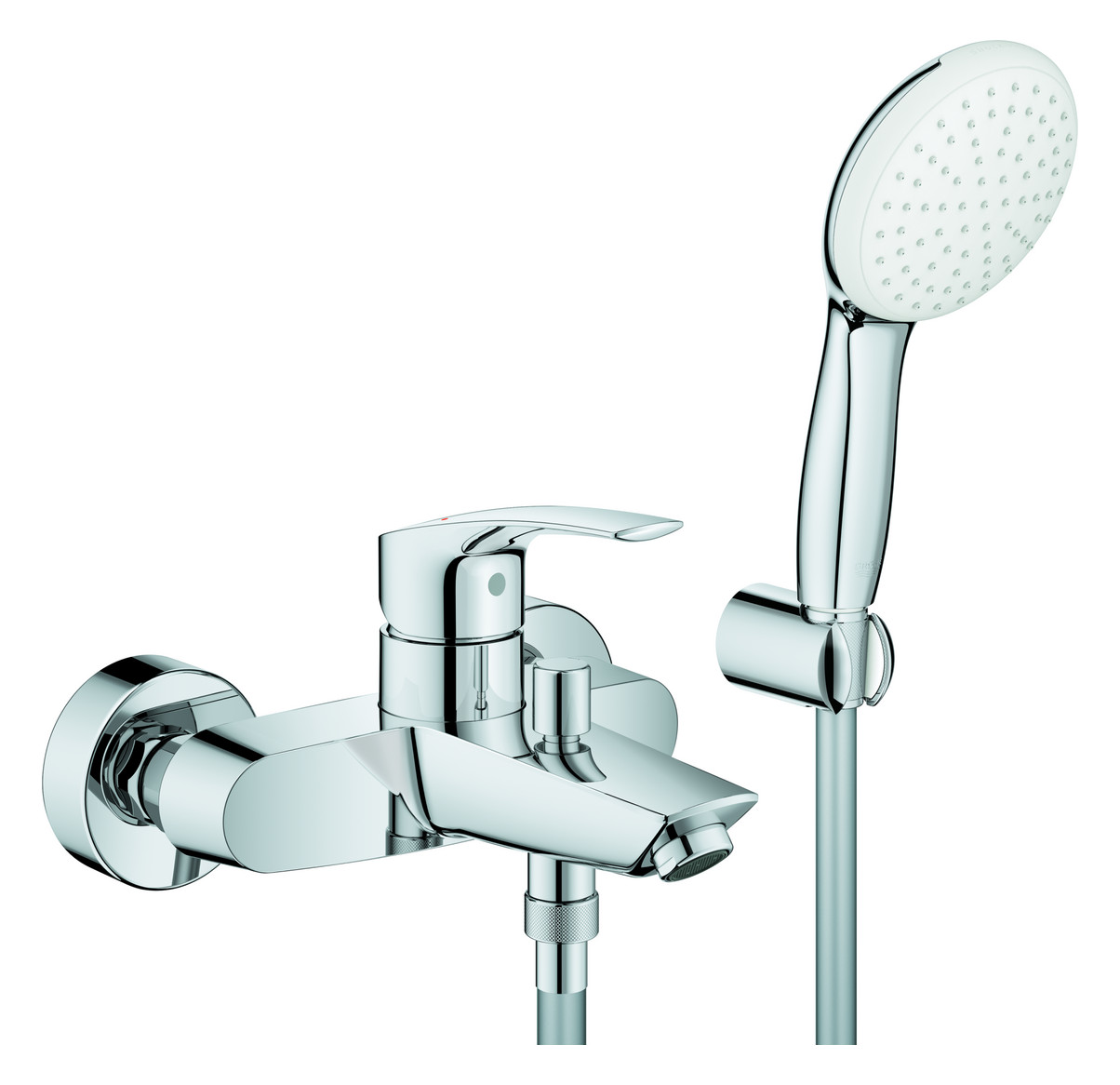 GROHE Wannenbatterie Eurosmart mit Tempesta Handbrause und Wandhalterset chrom 25276003 - Bild 1