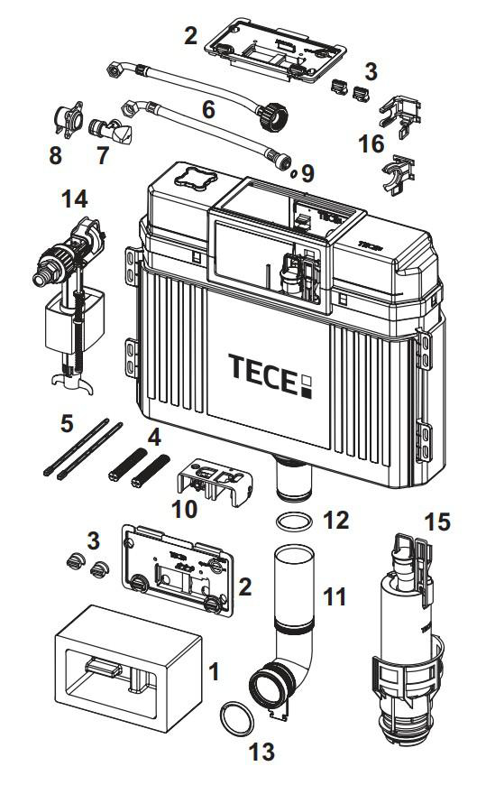 TECE Betätigungsbock für TECEprofil Spülkasten 9820016 - Bild 2