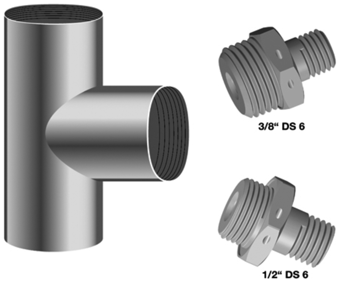 Allmess Adapter-Set M10x1 DS6 für Anschluss-T-Stück mit Muffe 1/2'', 15432