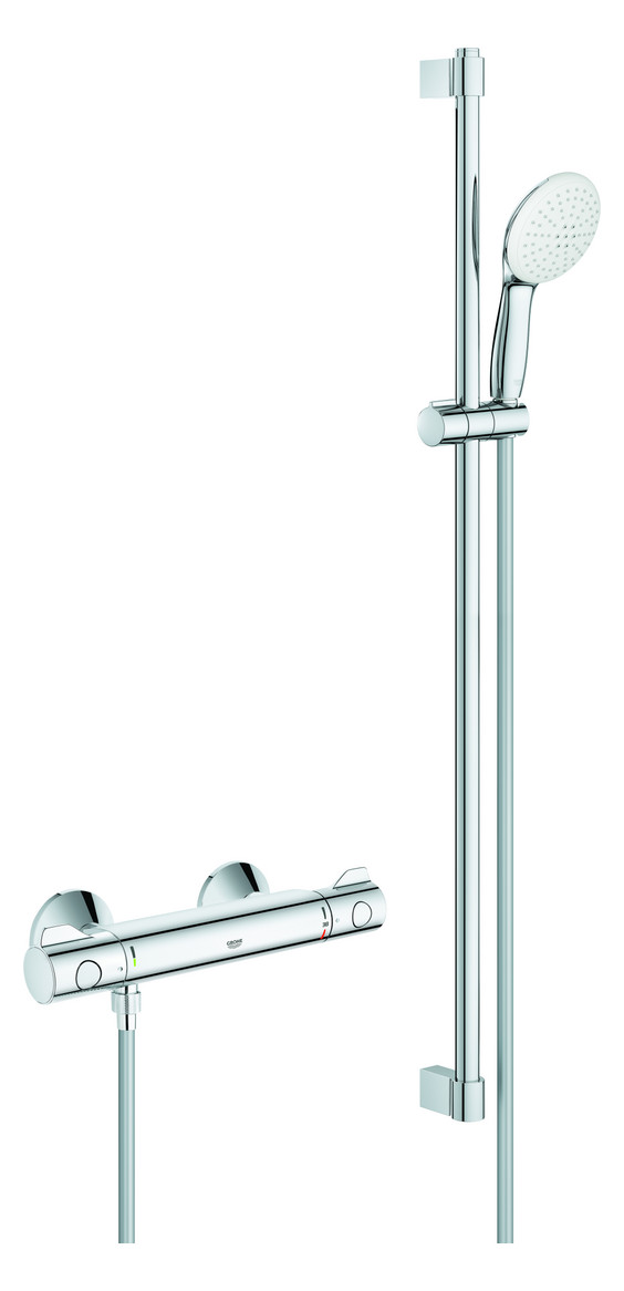 GROHE Thermostat-Brausebatterie Grohtherm 800 chrom mit Brausegarnitur Stange 90cm 34566002 - Bild 1