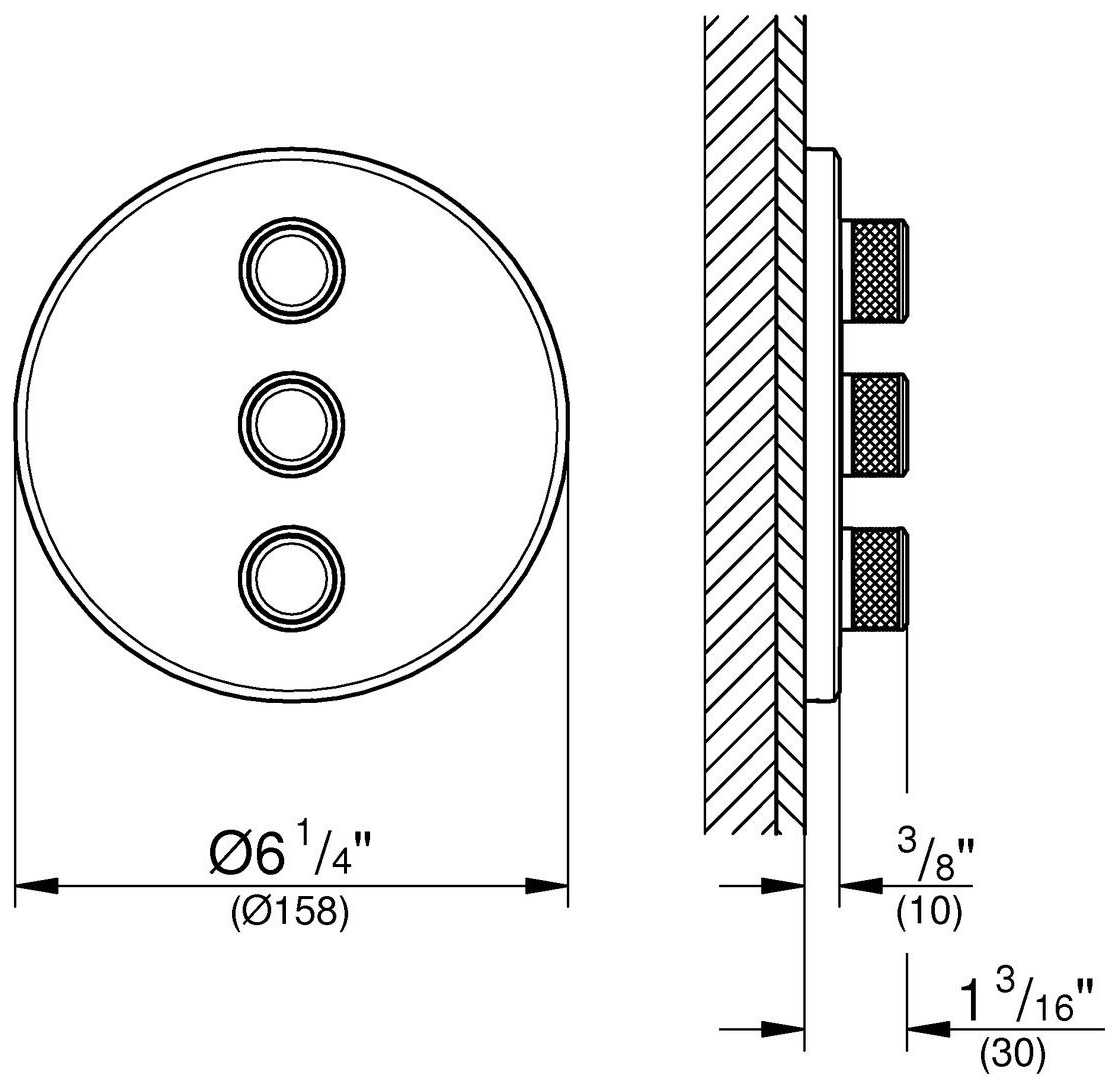 GROHE 3-fach UP-Ventil Grohtherm SmartControl FMS rund chrom 29122000 - Bild 2