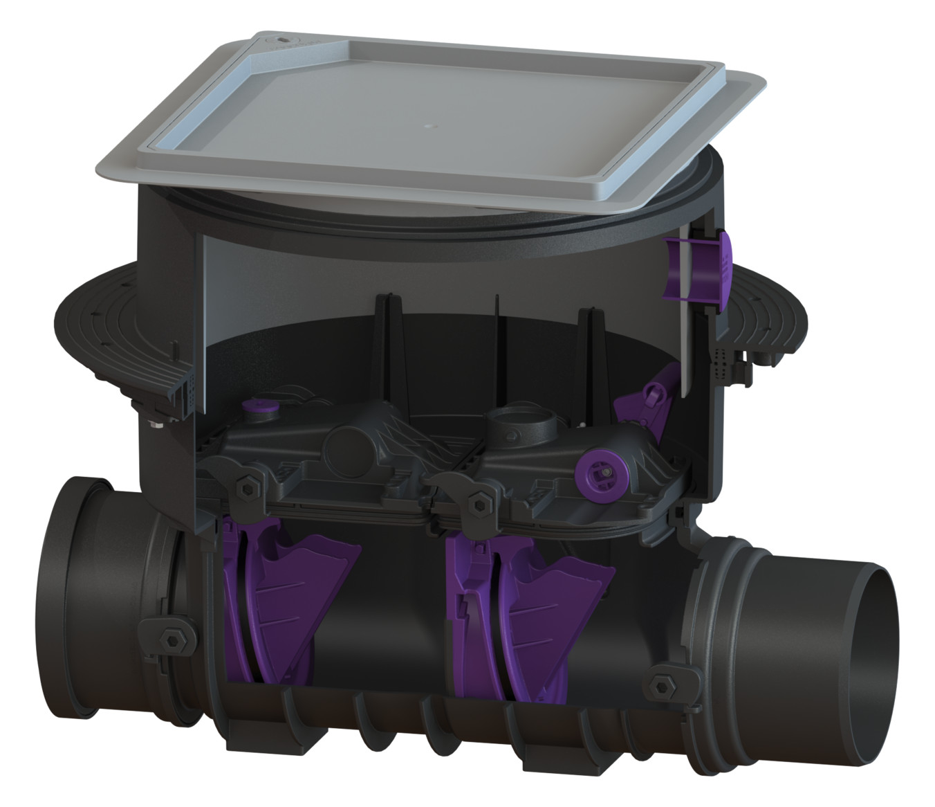 KESSEL Rückstauverschluss Staufix SWA DN150, Einbau Bodenplatte, befliesbar 73150.10X - Bild 1