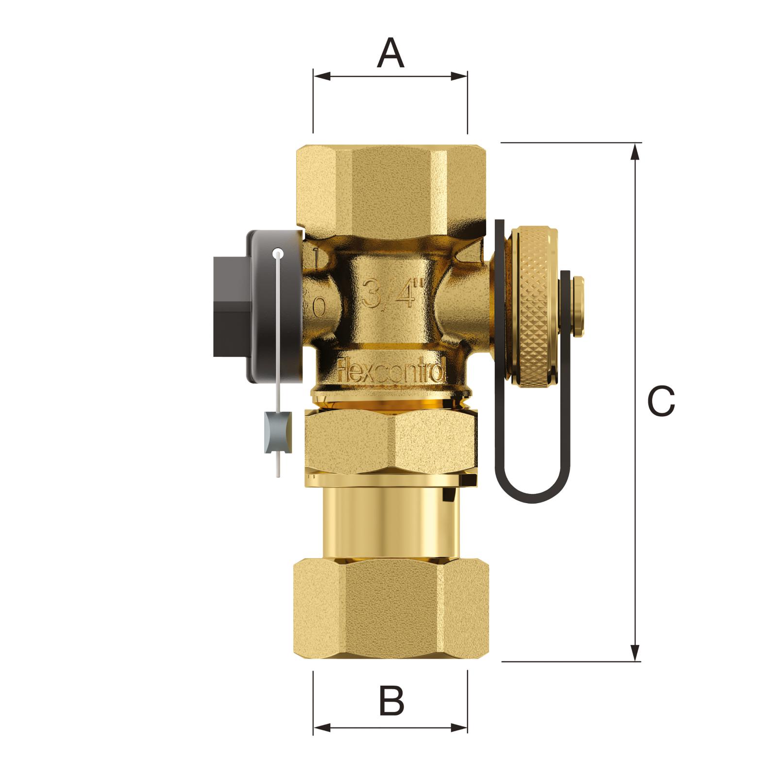 Flamco Kappenventil FlexControl Rp 3/4, 28920, für Flexcon Airfix Gefässe 8 bis 80 Liter - Bild 2