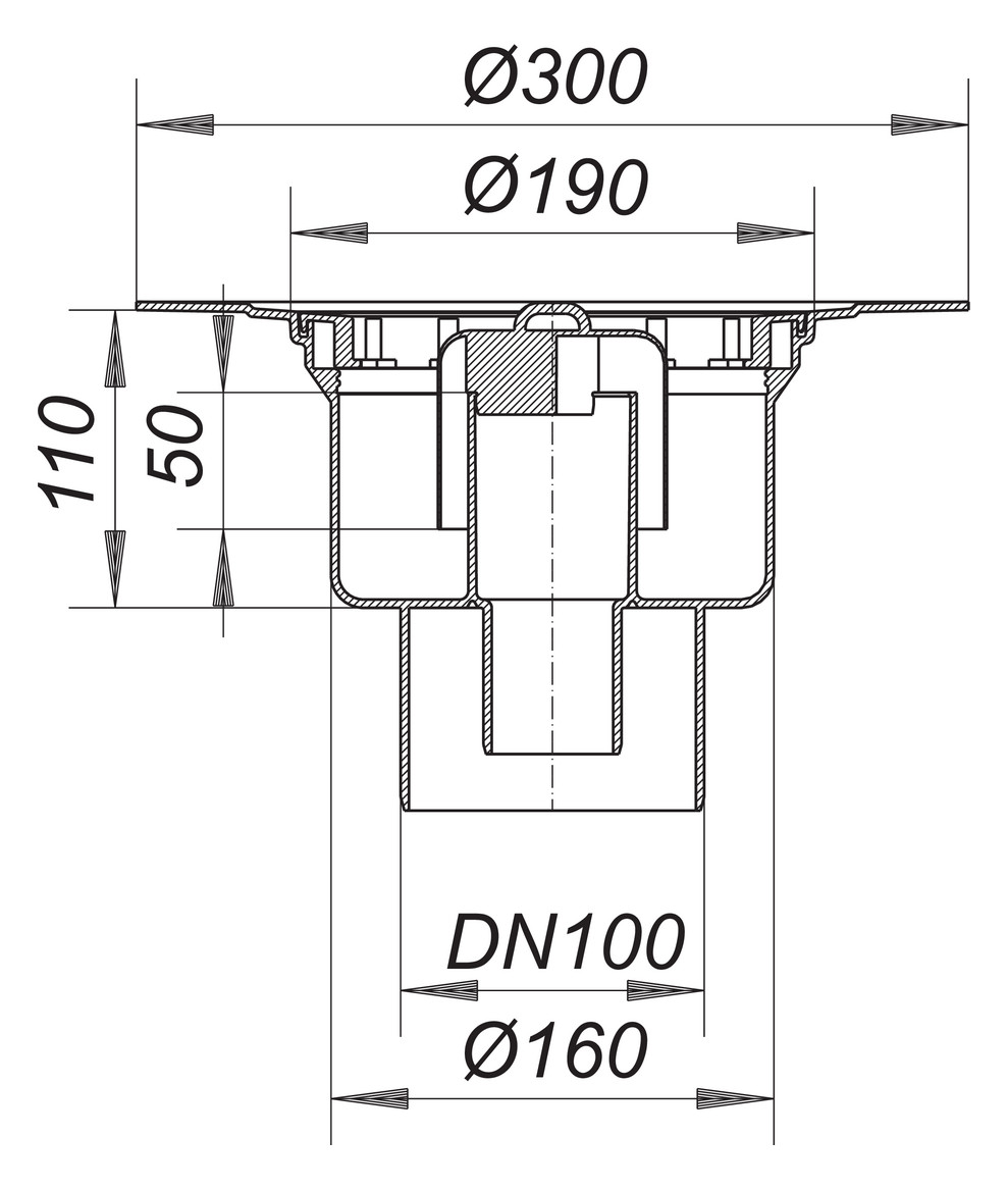DALLMER Ablaufgehäuse 61 HT Nennweite DN 100 Ablauf senkrecht 611062 - Bild 2