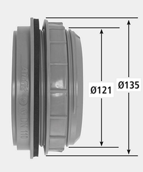 Airfit Anschraubmuffe DN 100 Rohranschluss aus PP 50110AM - Bild 5