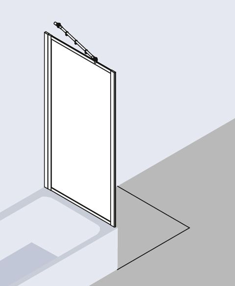 Kermi Nova 2000 Seitenwand TWD 750x1600 mm Kerolan Fontana hell, Profil silber mattglanz - Bild 2