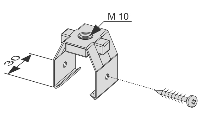 TECEprofil Befestigungsklammer M10 Stahl verzinkt 9040001 - Bild 3