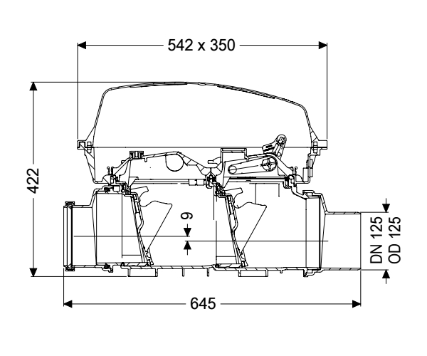 KESSEL Rückstauverschluss Staufix SWA DN125, für freiligende Leitung 73125.10 - Bild 2