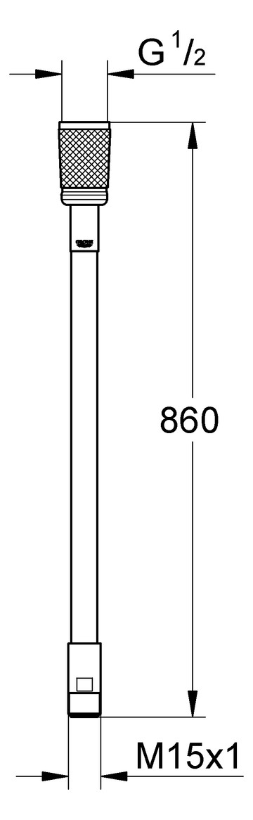 GROHE Brauseschlauch Metall 1/2''xM15 mit herausziehbarer Brause verchromt 46104000 - Bild 2