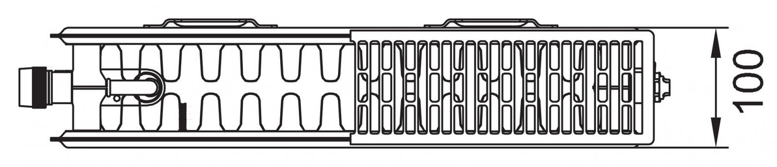 Kermi Flachheizkörper therm-x2 Profil-V Typ 22 900x400mm Ventil links inkl. Bohrkonsolenset