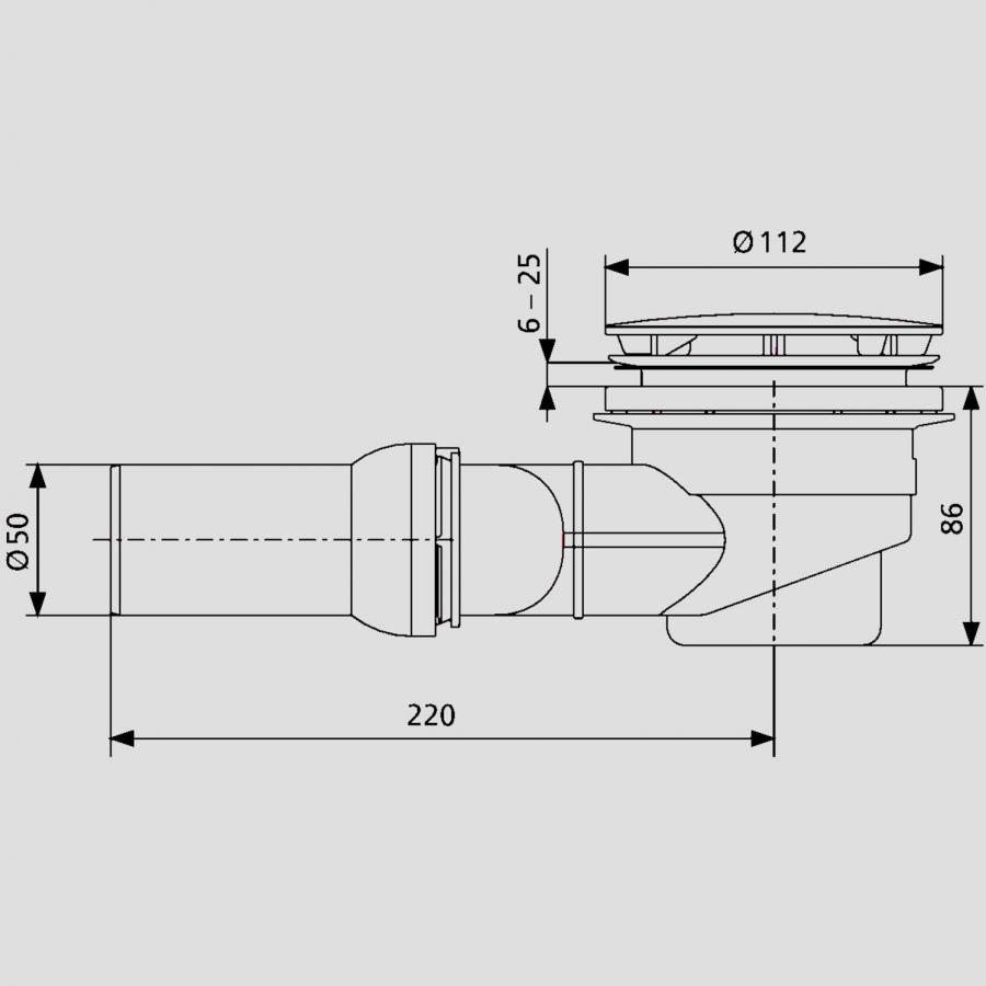 Sanit Duschablauf 823/90W DN50 Abgang waagerecht verchromt 34.045.00..0000 - Bild 2